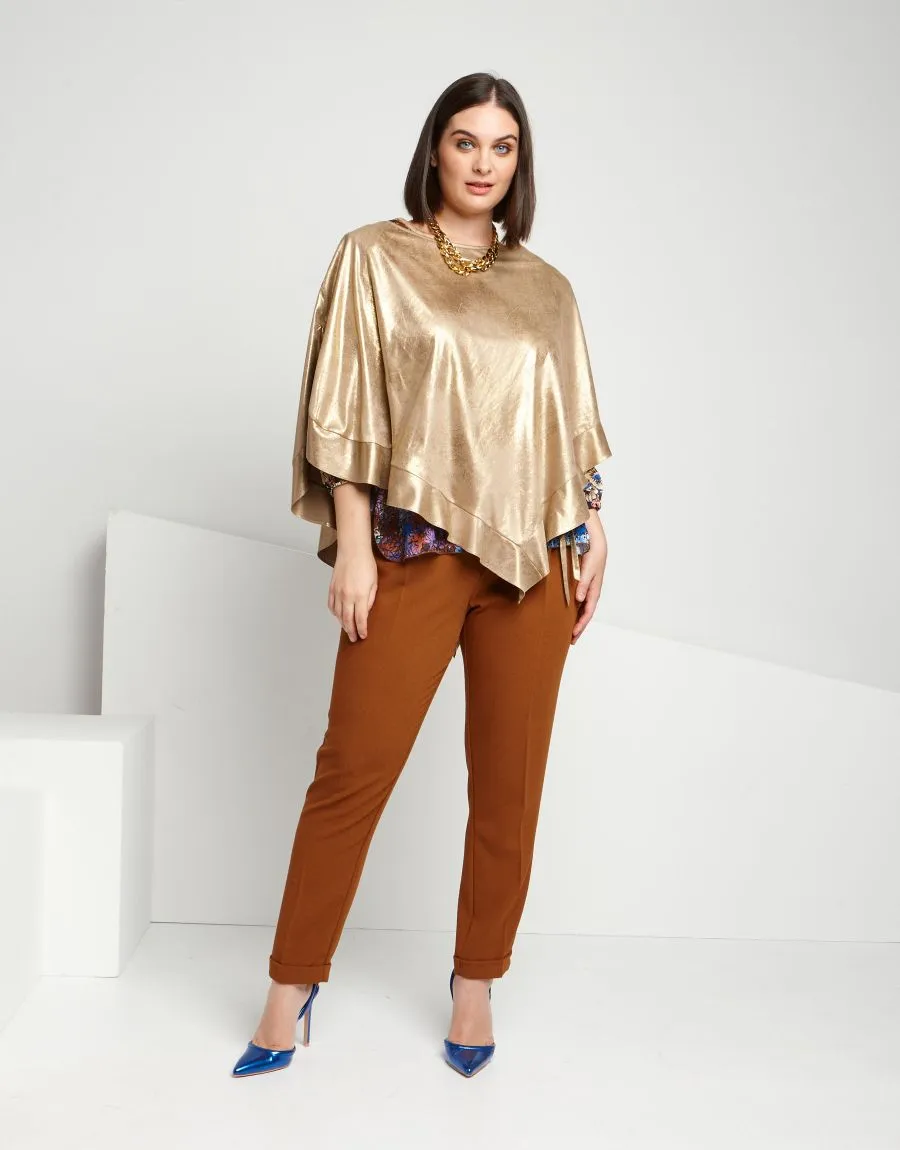 Poncho in ecosuede spalmato