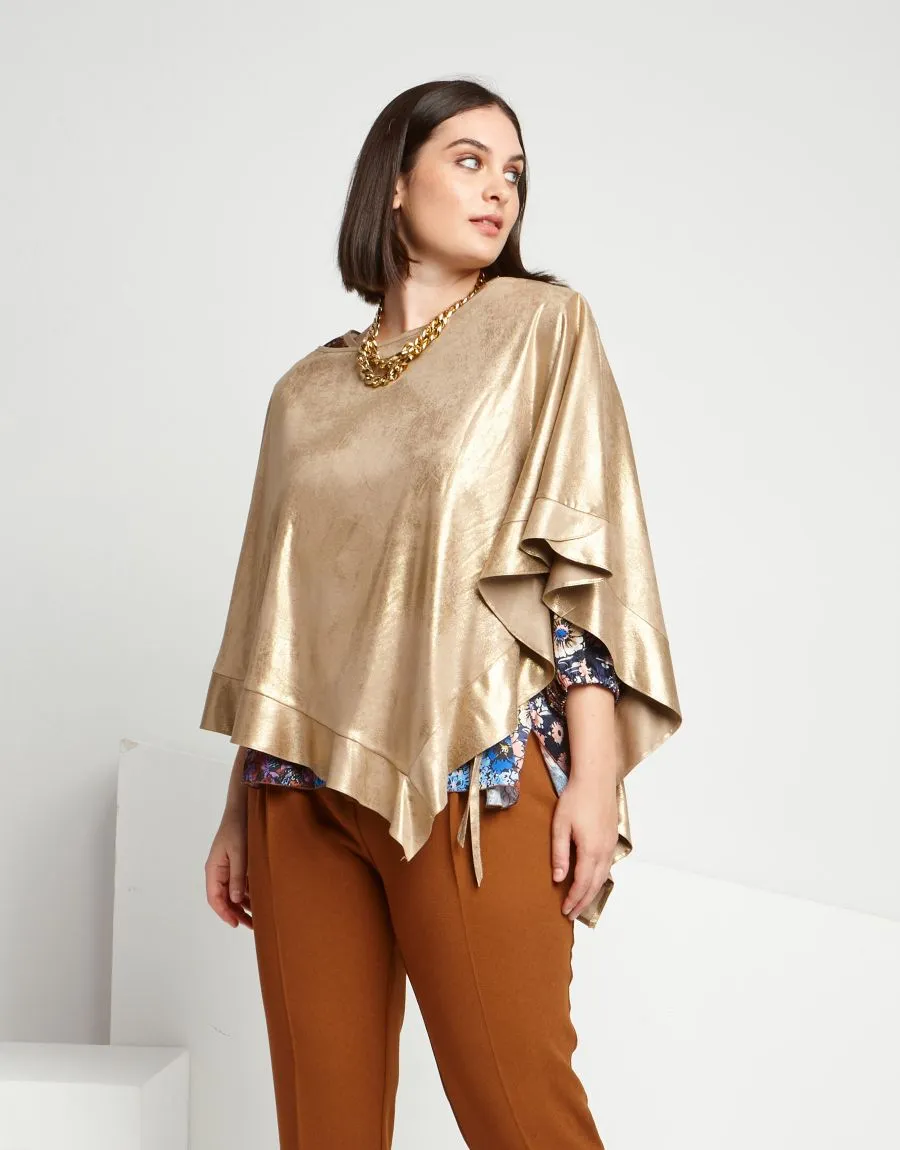 Poncho in ecosuede spalmato