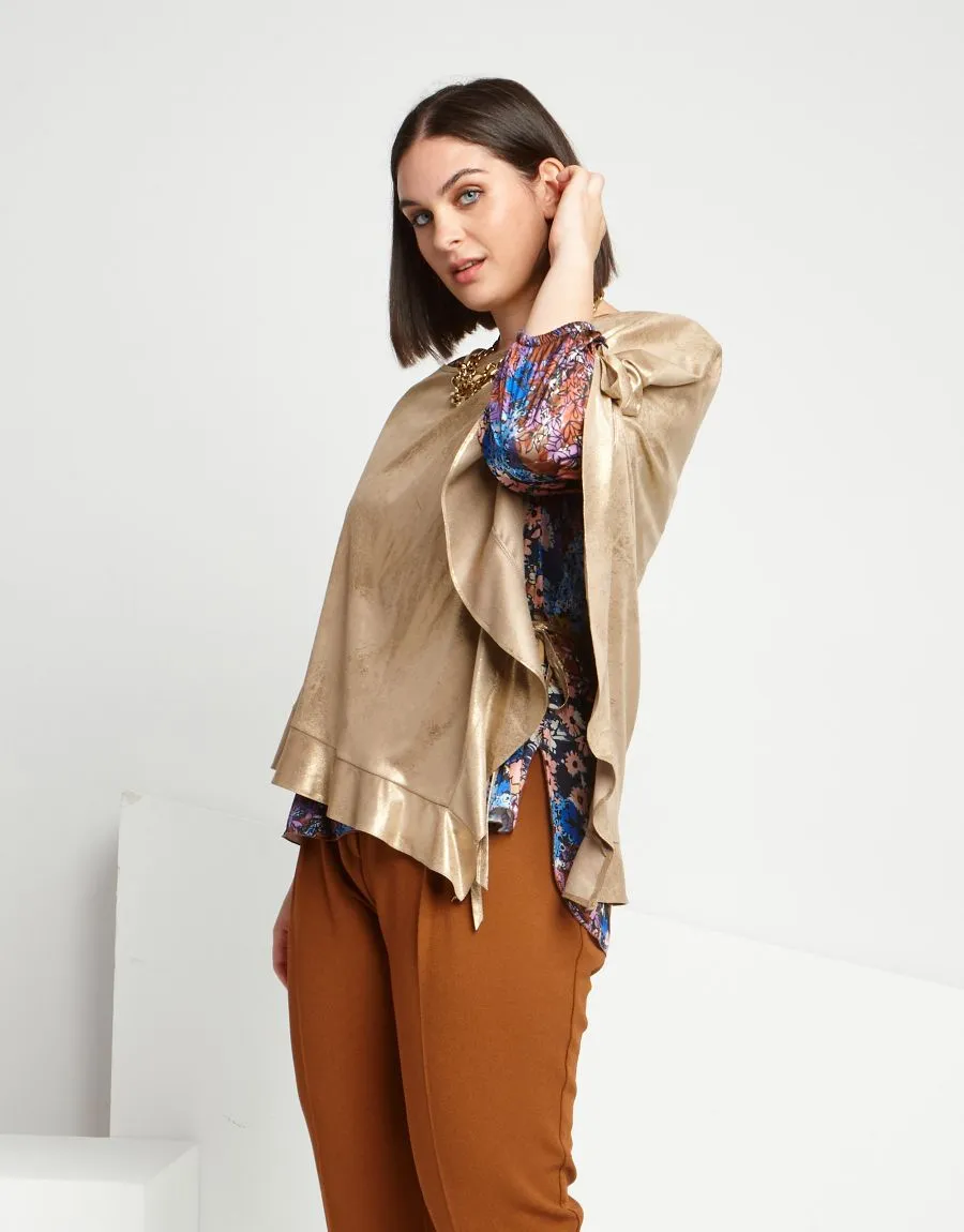 Poncho in ecosuede spalmato