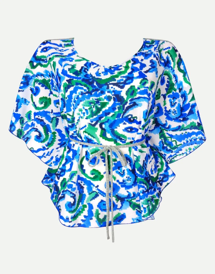 Poncho in georgette fantasia