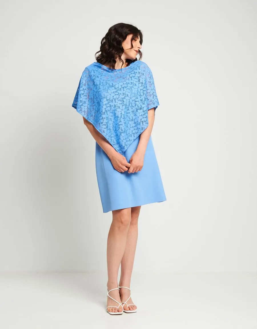Poncho in pizzo cielo