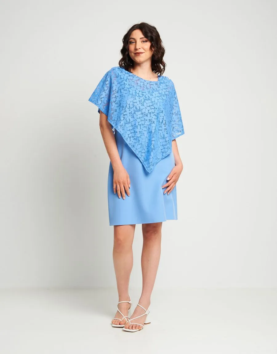 Poncho in pizzo cielo