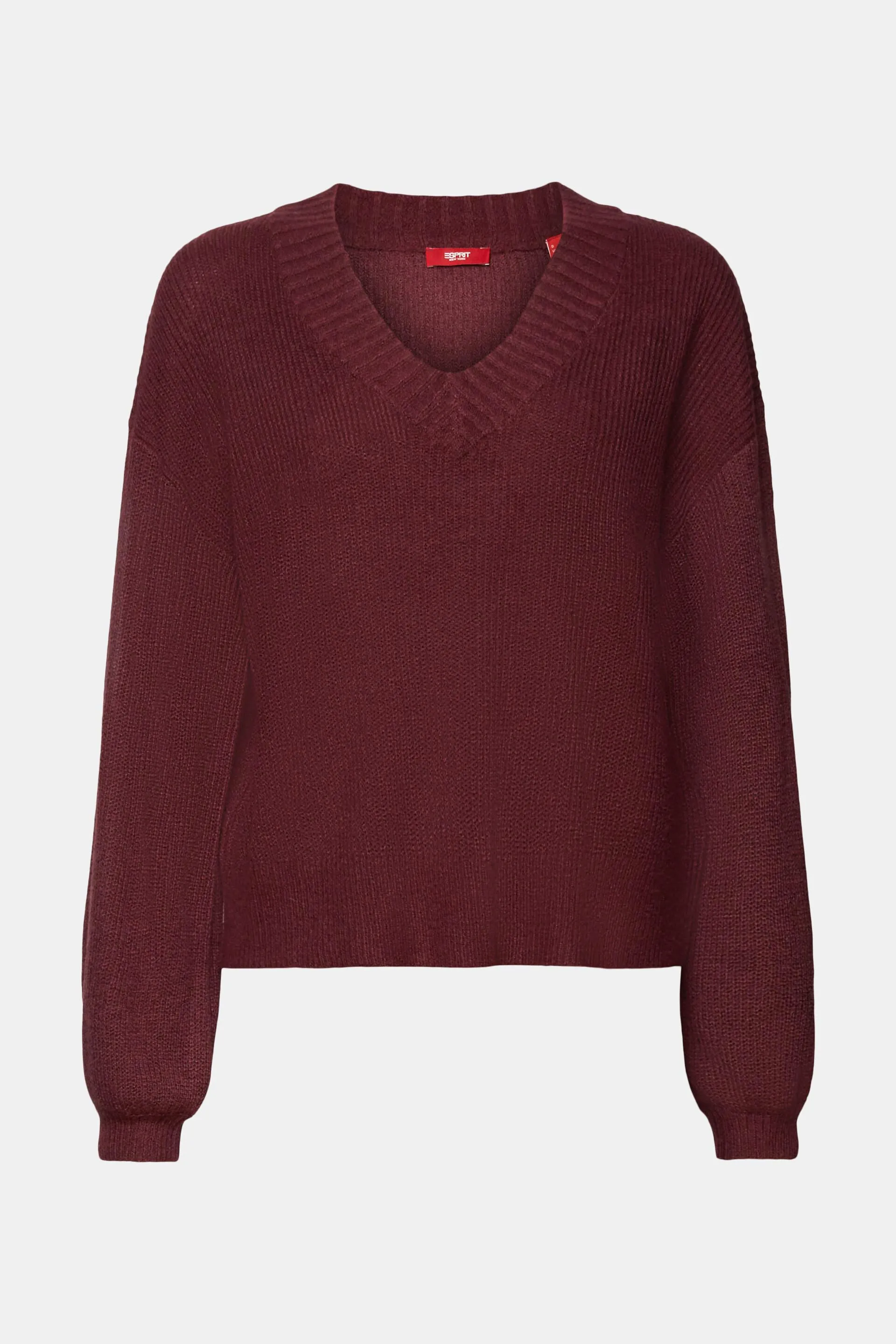 Pullover con scollo a V, misto lana