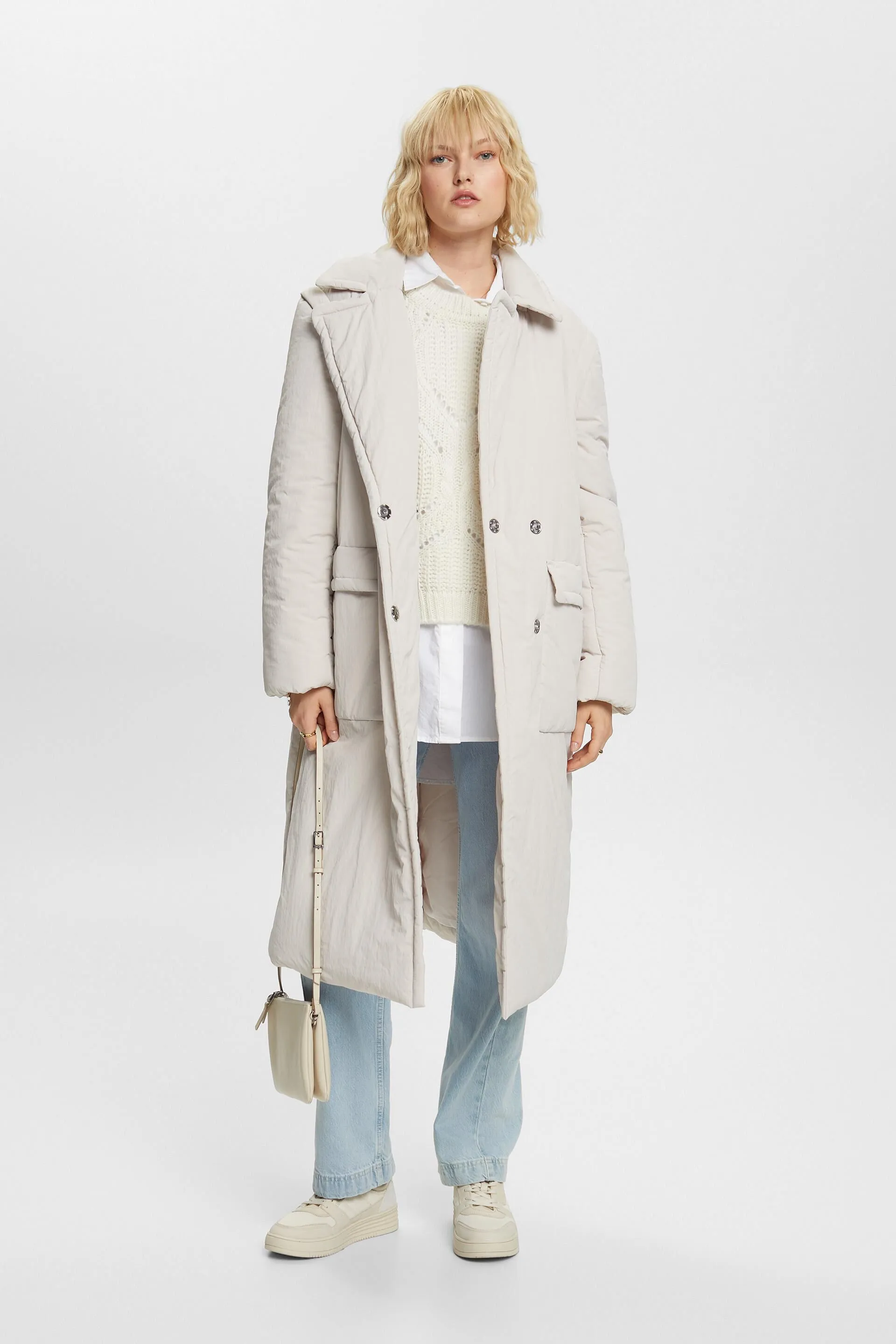 Pullover in misto lana in maglia traforata