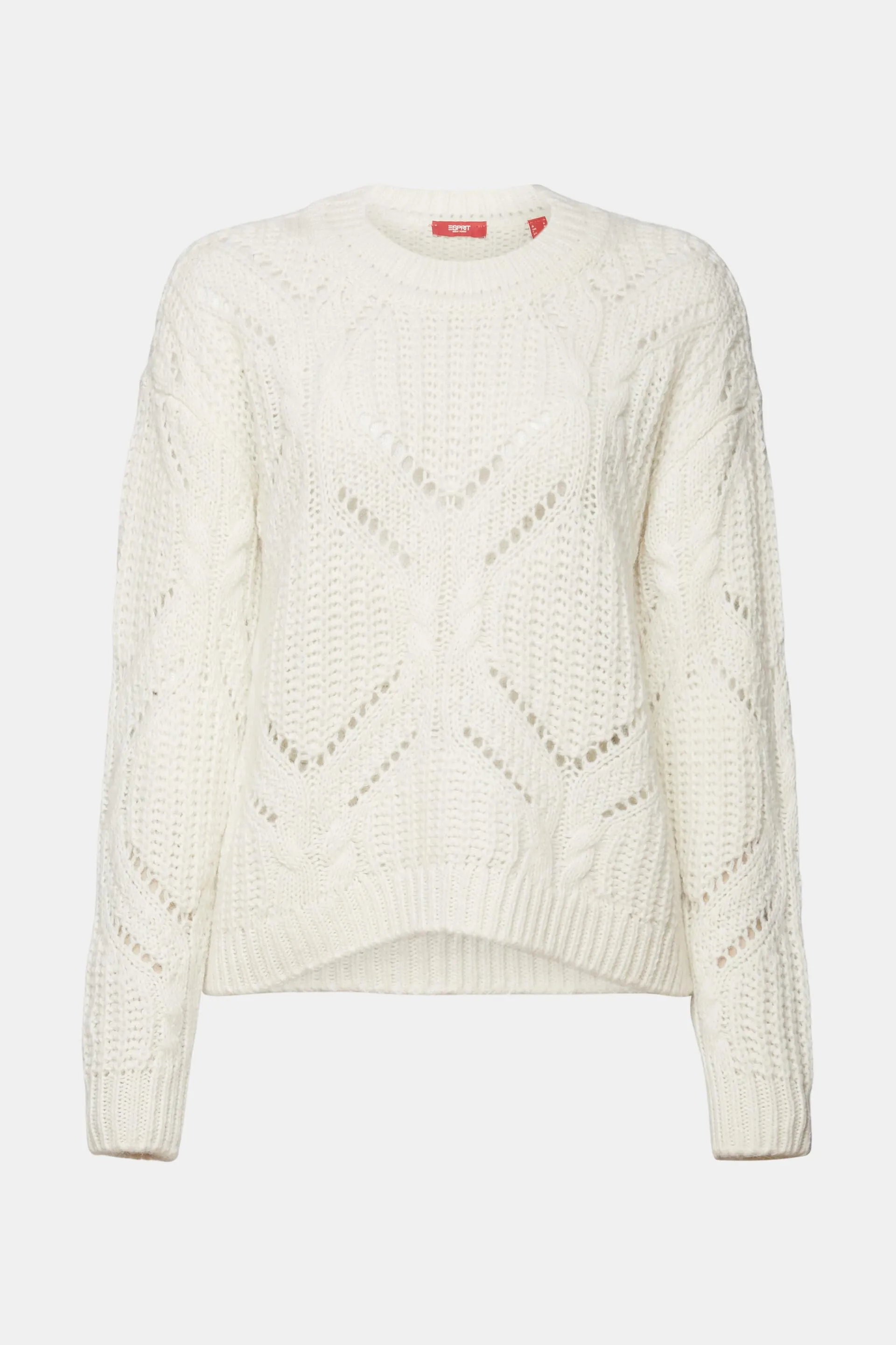 Pullover in misto lana in maglia traforata