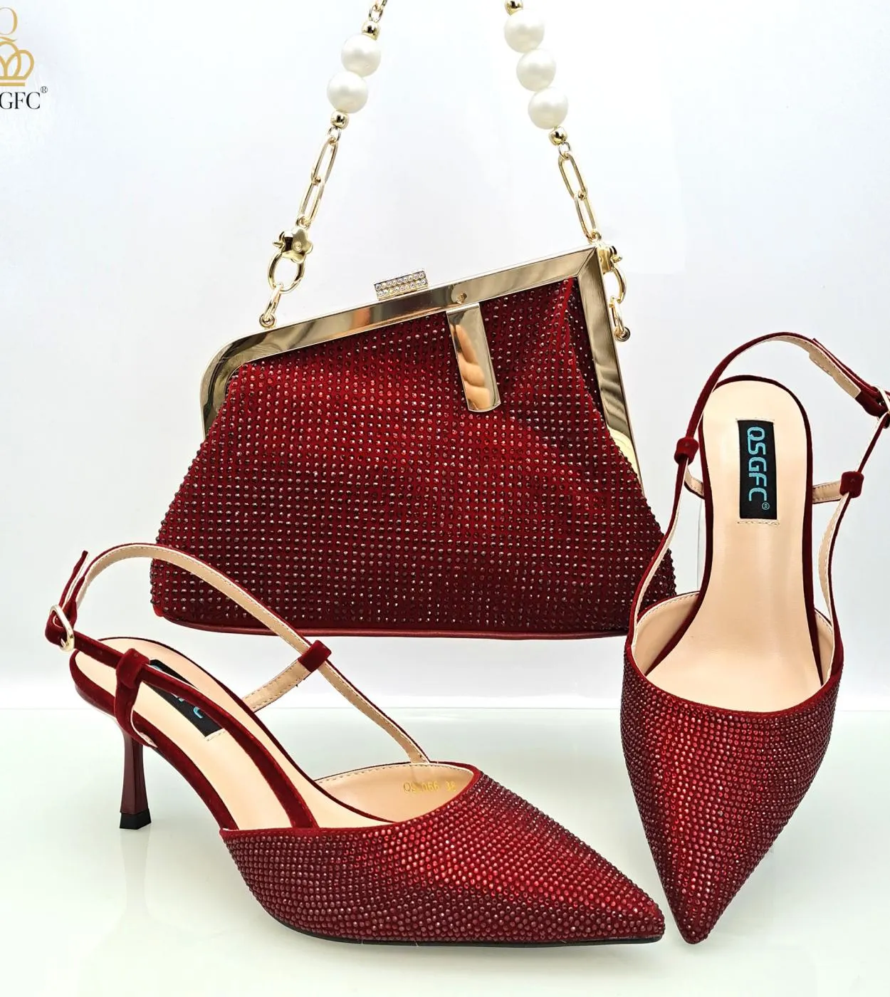 Qsgfc 2023 Design Italiano Vino Grande Capacità Borsa Moda Borsa A Tracolla E Cinturino Tacchi Alti Scarpe Da Pendolare E Borsa