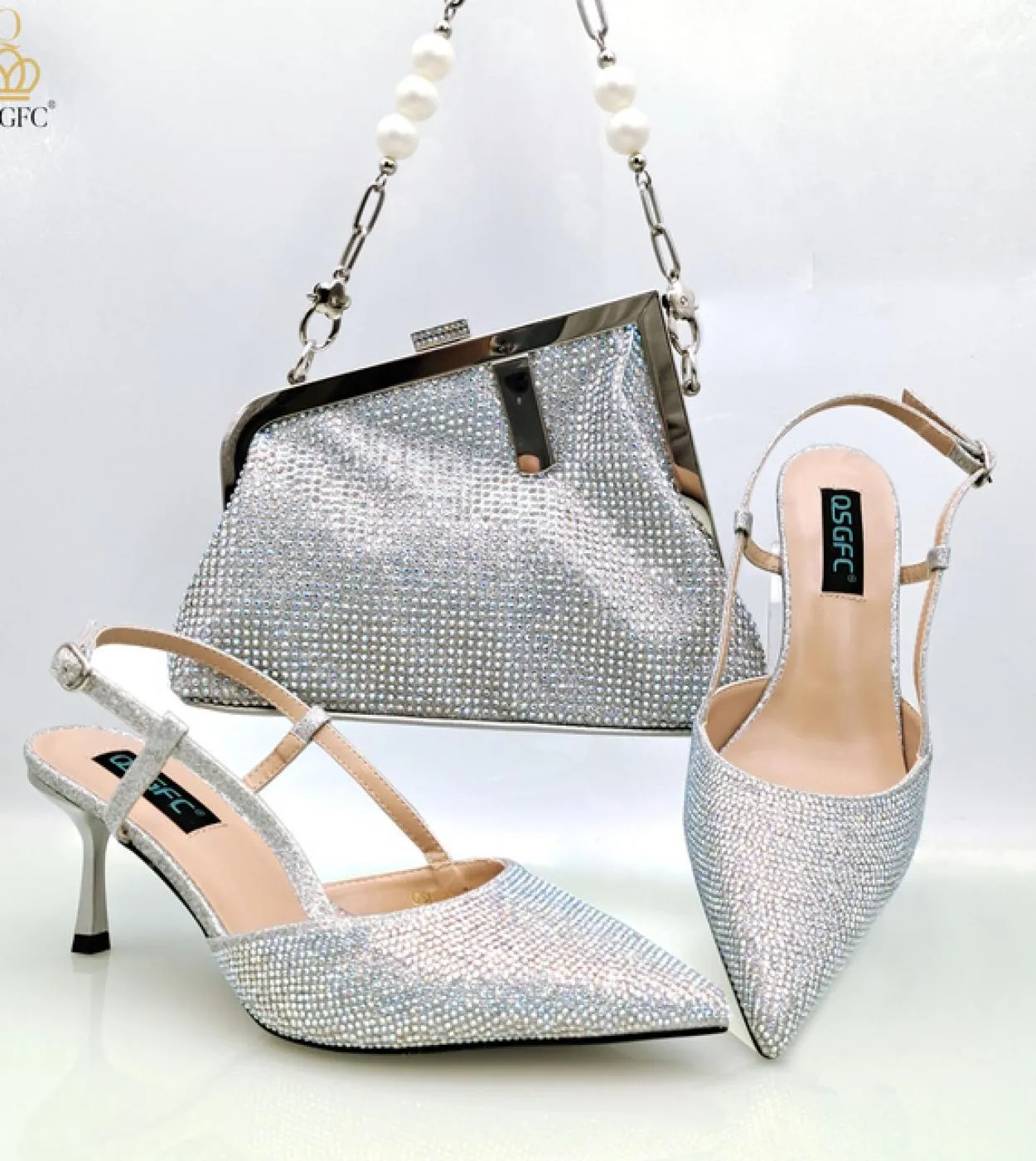 Qsgfc 2023 Design Italiano Vino Grande Capacità Borsa Moda Borsa A Tracolla E Cinturino Tacchi Alti Scarpe Da Pendolare E Borsa