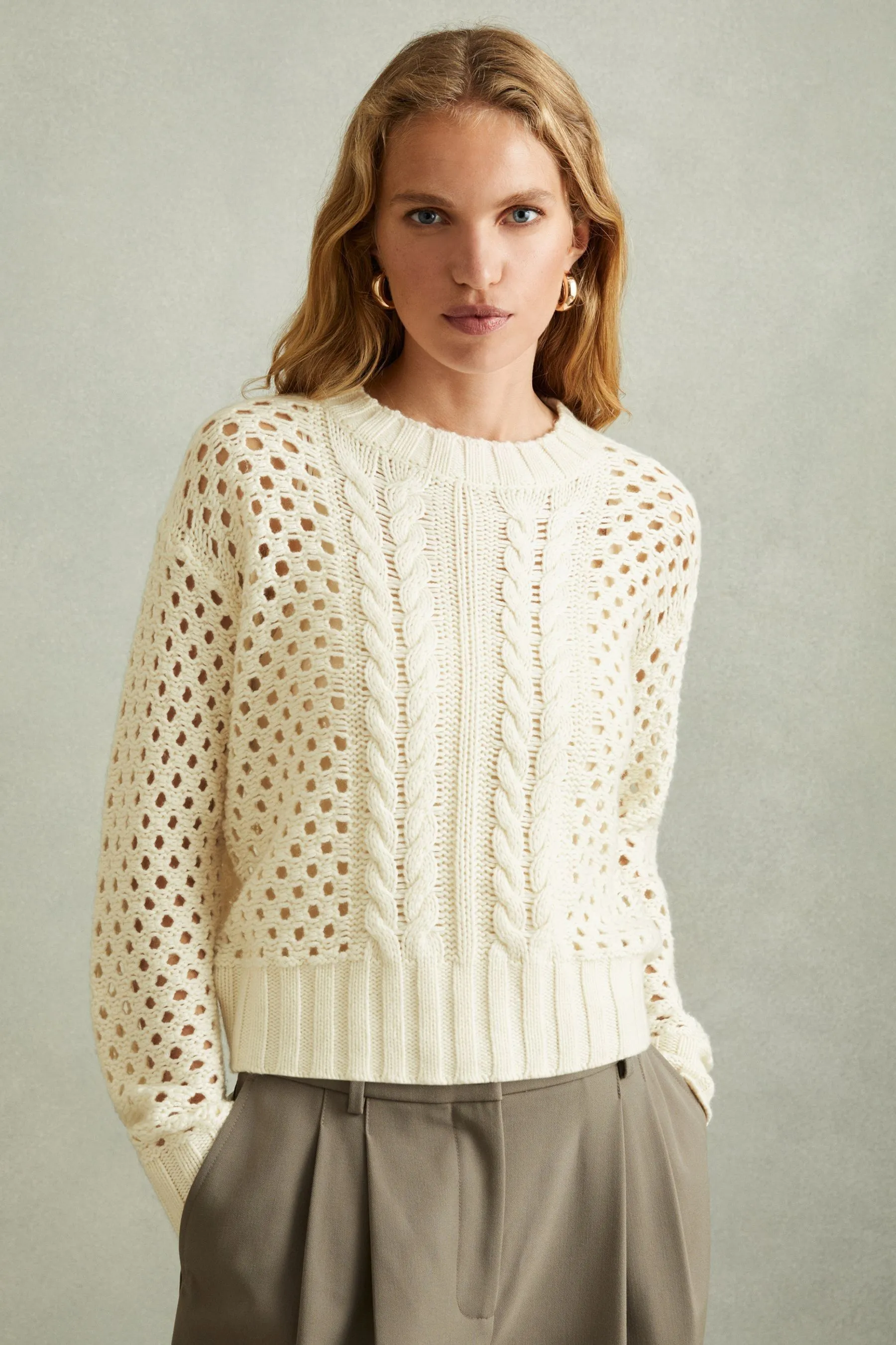 Reiss Marie Maglione a trecce con lana e cashmere    