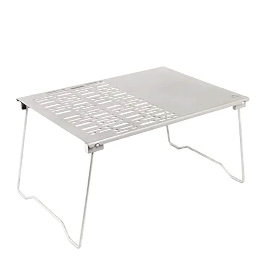 Rete da barbecue per barbecue a carbone in titanio da tavolo da campeggio con gambe pieghevoli per utensili da cucina da tavolo 