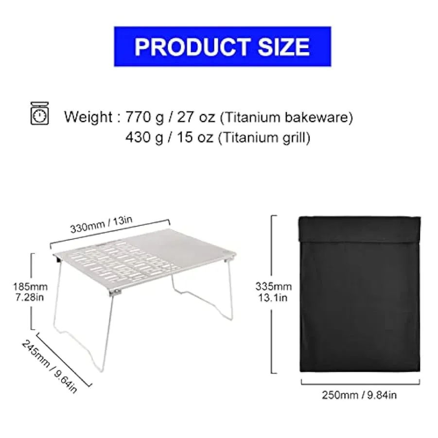Rete da barbecue per barbecue a carbone in titanio da tavolo da campeggio con gambe pieghevoli per utensili da cucina da tavolo 
