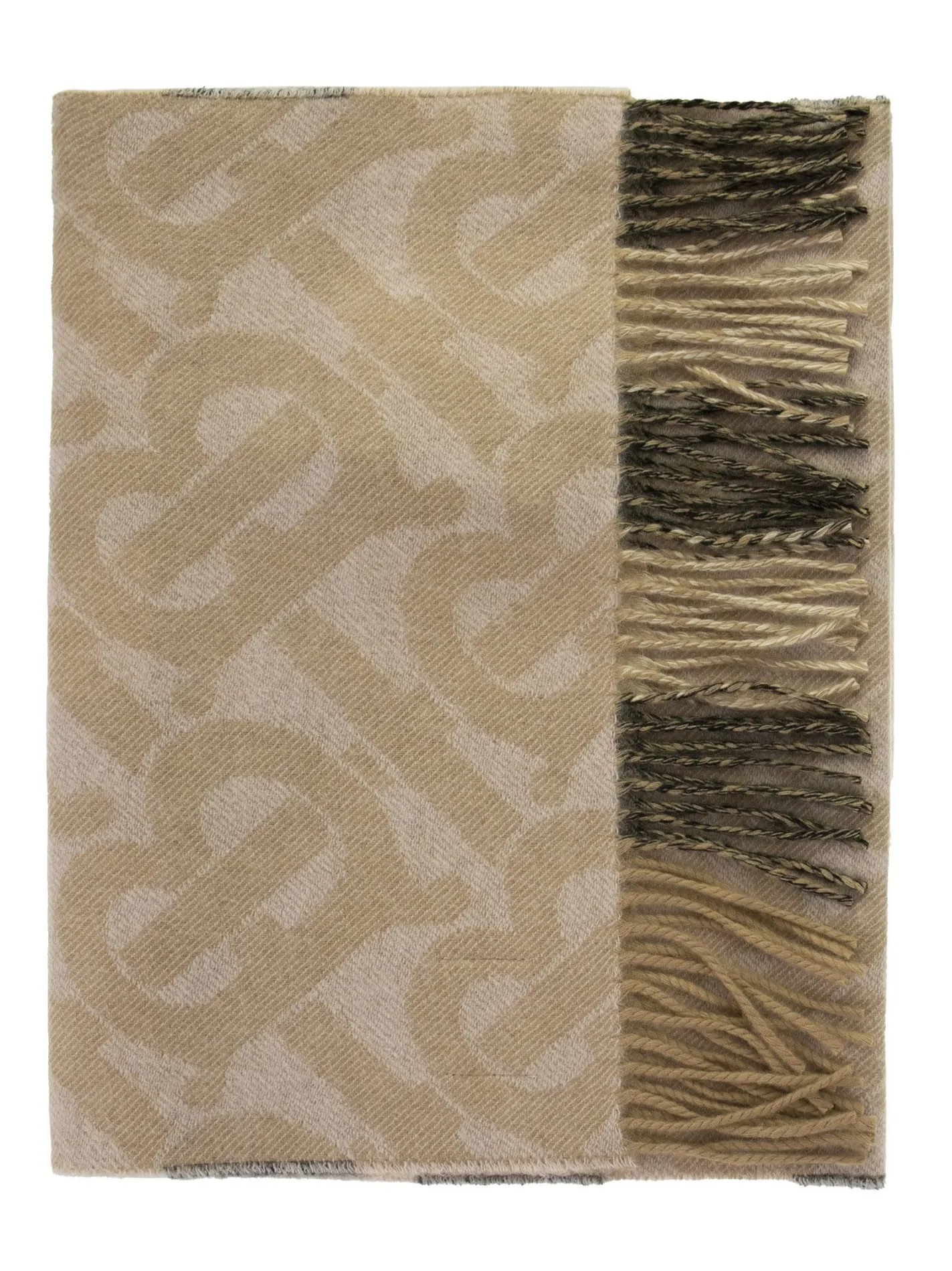 Reversible Check and Monogram Cashmere Scarf