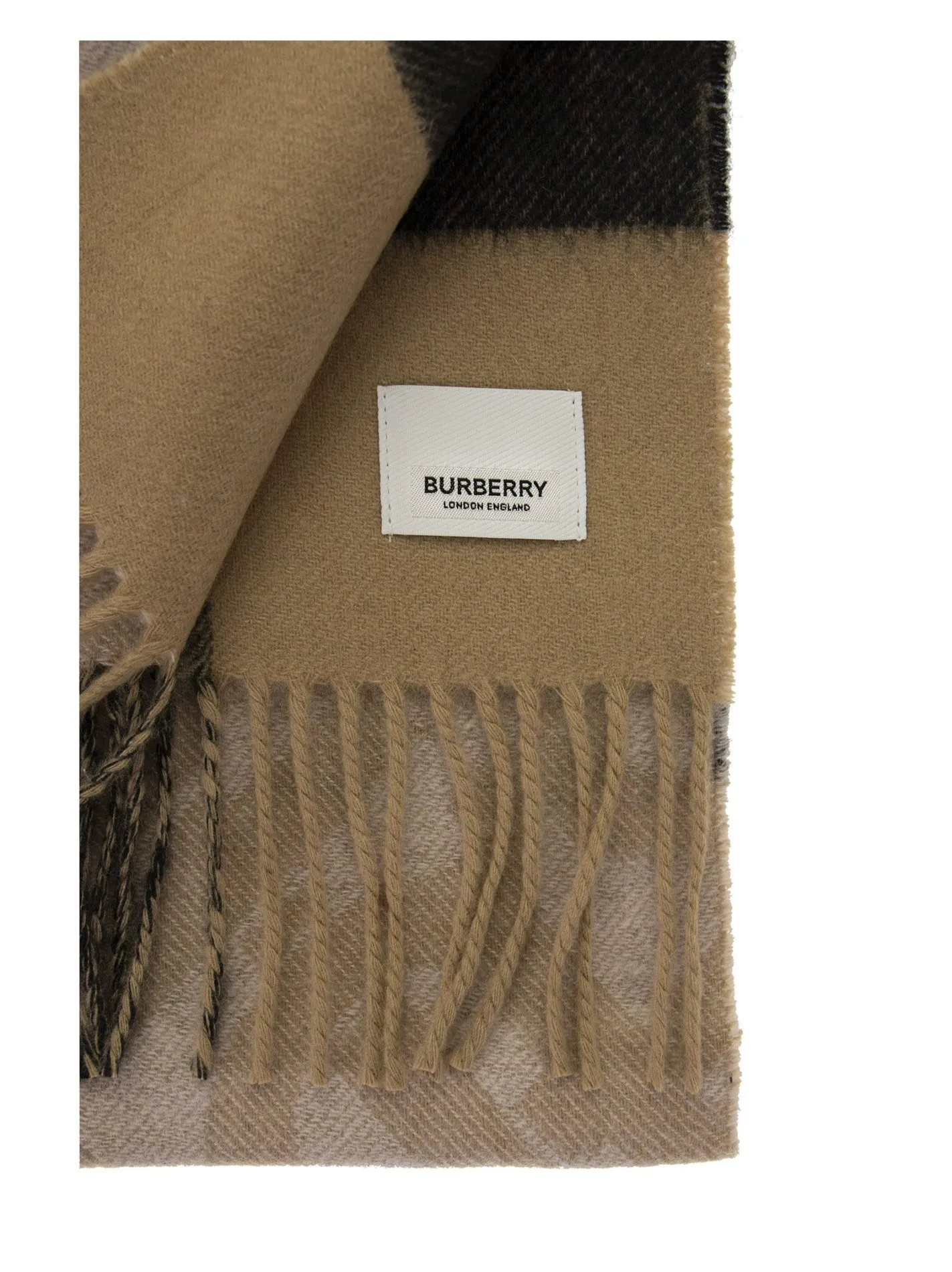 Reversible Check and Monogram Cashmere Scarf
