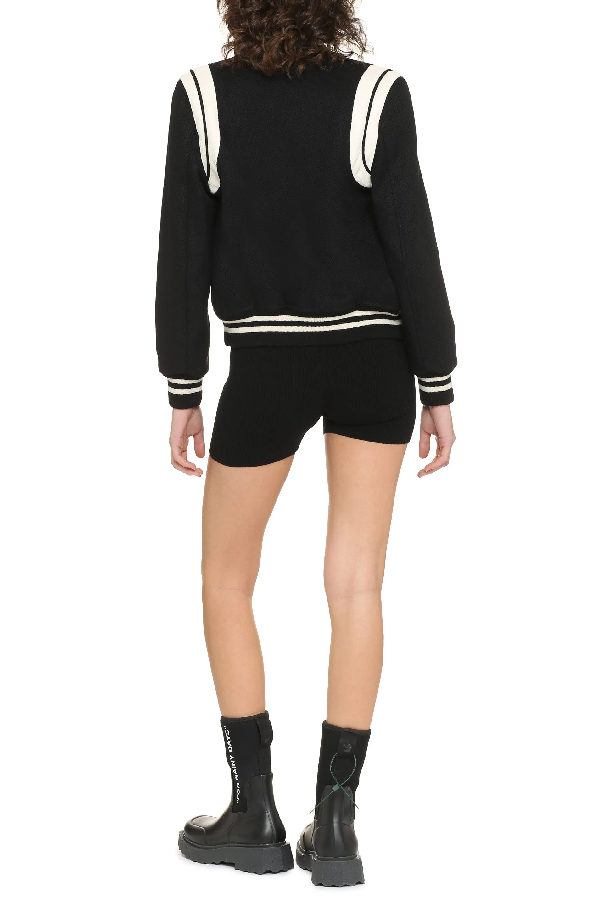 Saint Laurent Bomber in misto lana