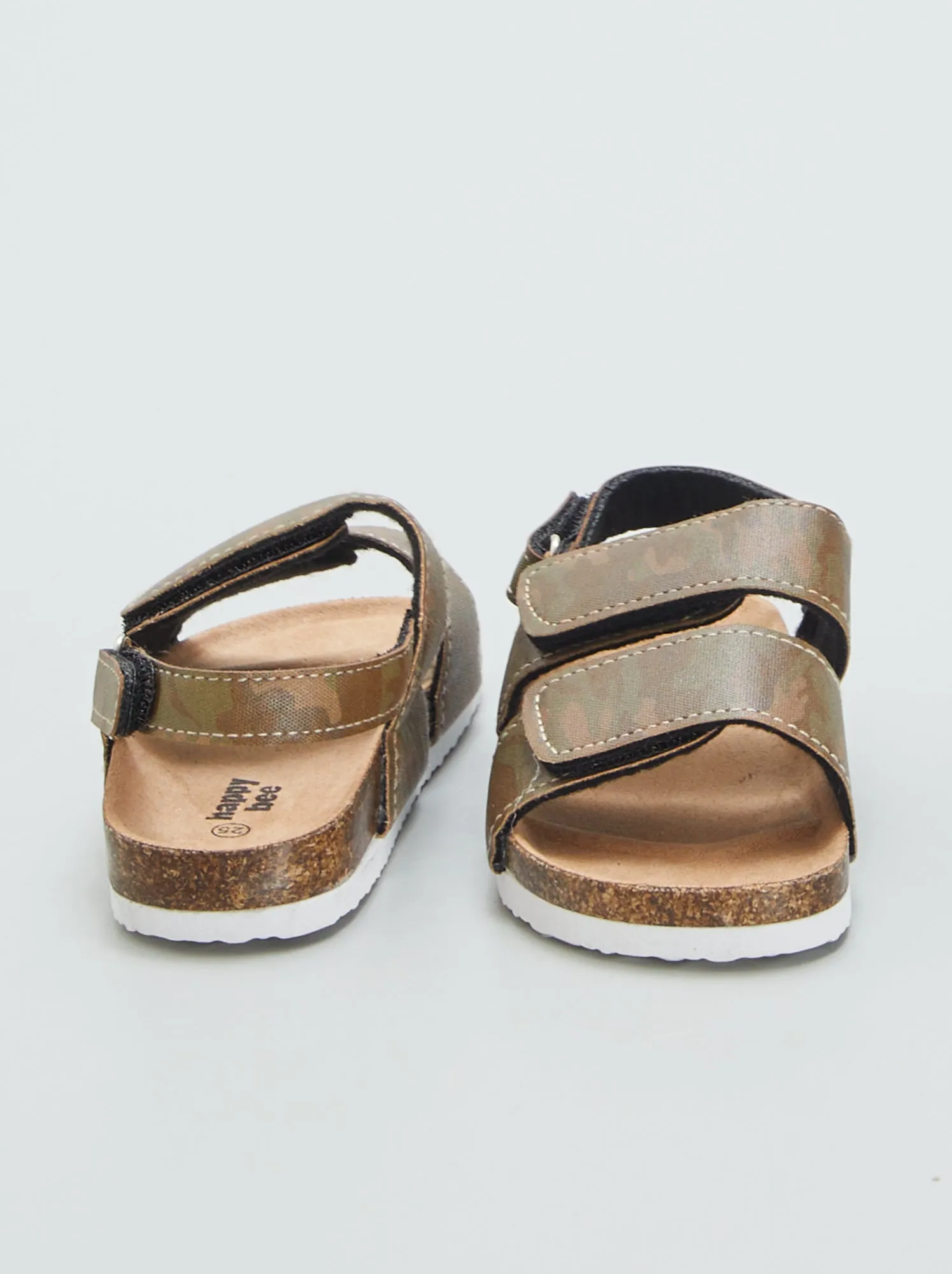 Sandali bassi con strappi - KAKI