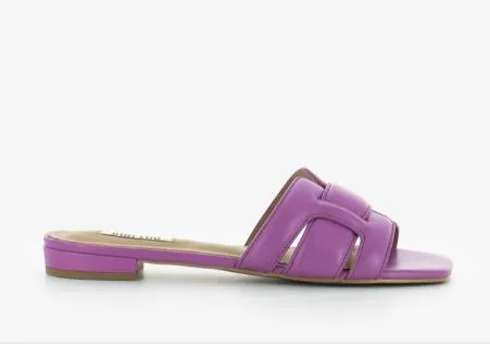 SANDALI CON FASCE INTRECCIATE VIOLA