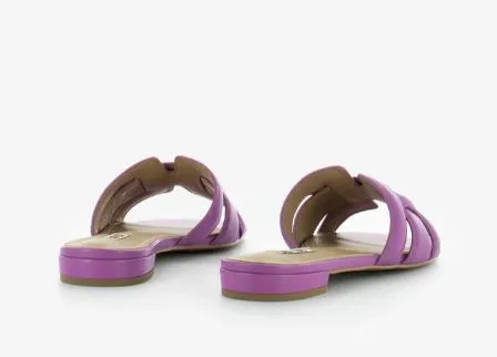 SANDALI CON FASCE INTRECCIATE VIOLA