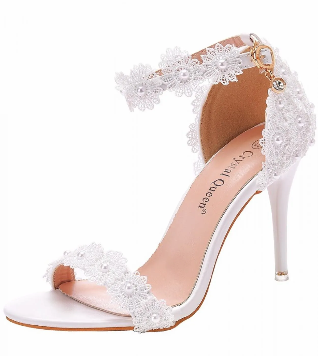 Sandali con fiori in pizzo da 9 cm per le donne Sandali gladiatore con punta aperta estiva Moda donna Talloni sottili con zeppa