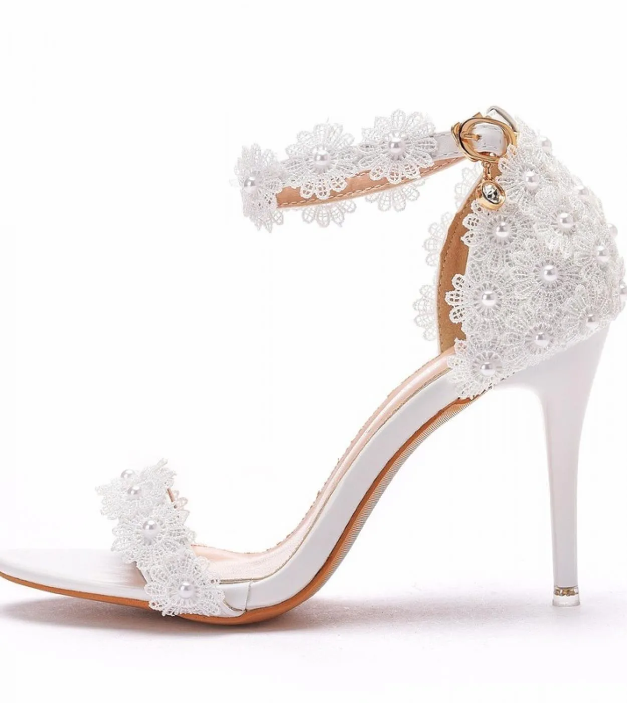 Sandali con fiori in pizzo da 9 cm per le donne Sandali gladiatore con punta aperta estiva Moda donna Talloni sottili con zeppa