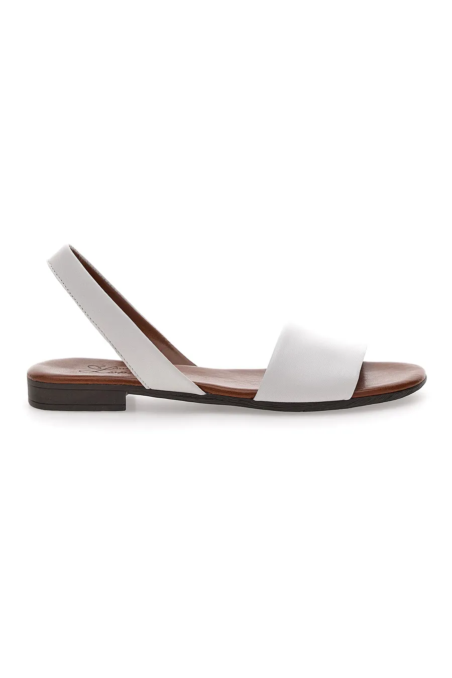 Sandali Flat Bianchi Con Sottopiede In Pelle Pittarello Look 225140