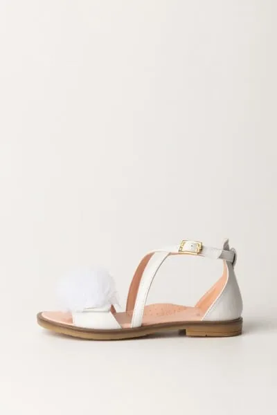 Sandali Flat con tulle WHITE