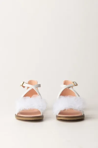 Sandali Flat con tulle WHITE