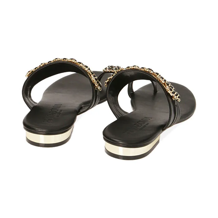 Sandali flat gioiello neri