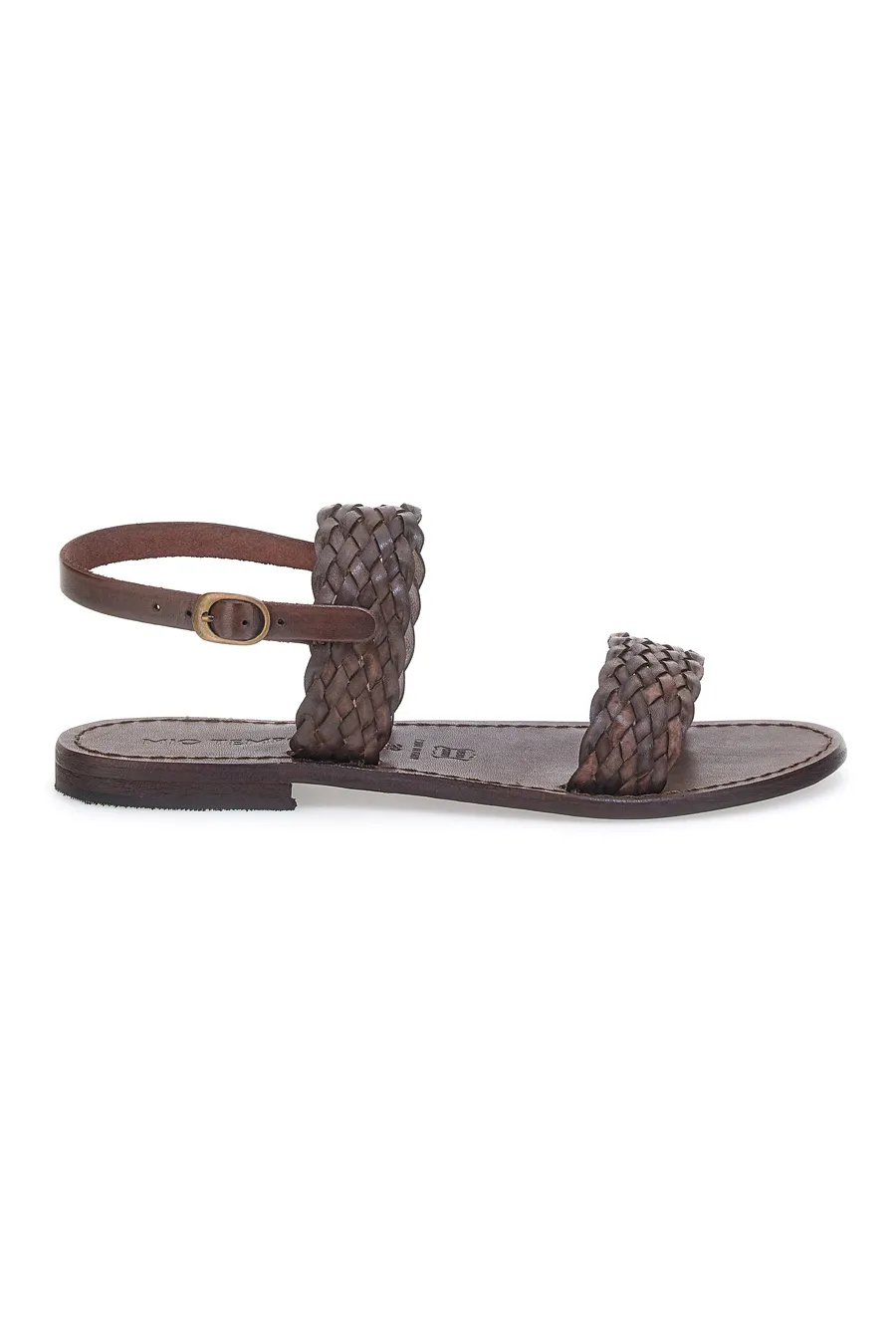 Sandali Flat in Vera Pelle marrone Cafè Cost 1040