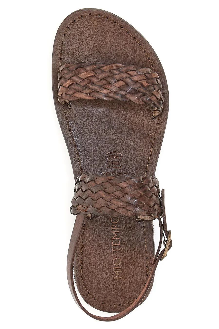Sandali Flat in Vera Pelle marrone Cafè Cost 1040
