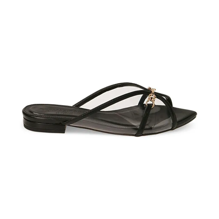 Sandali flat neri in pvc