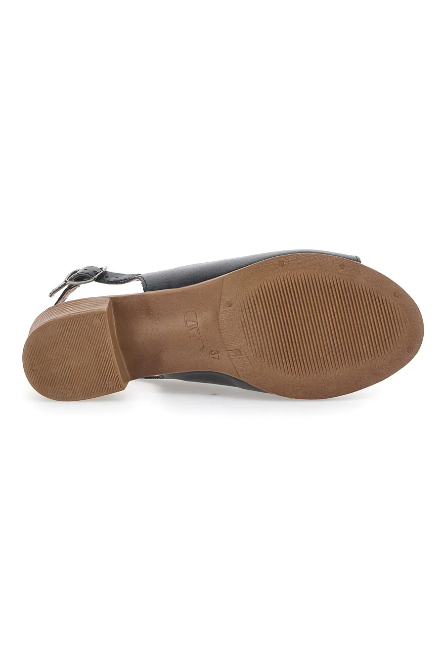 Sandali Flat Neri In Vera Pelle Con Tacco 4 Cm Pittarello Look 243065