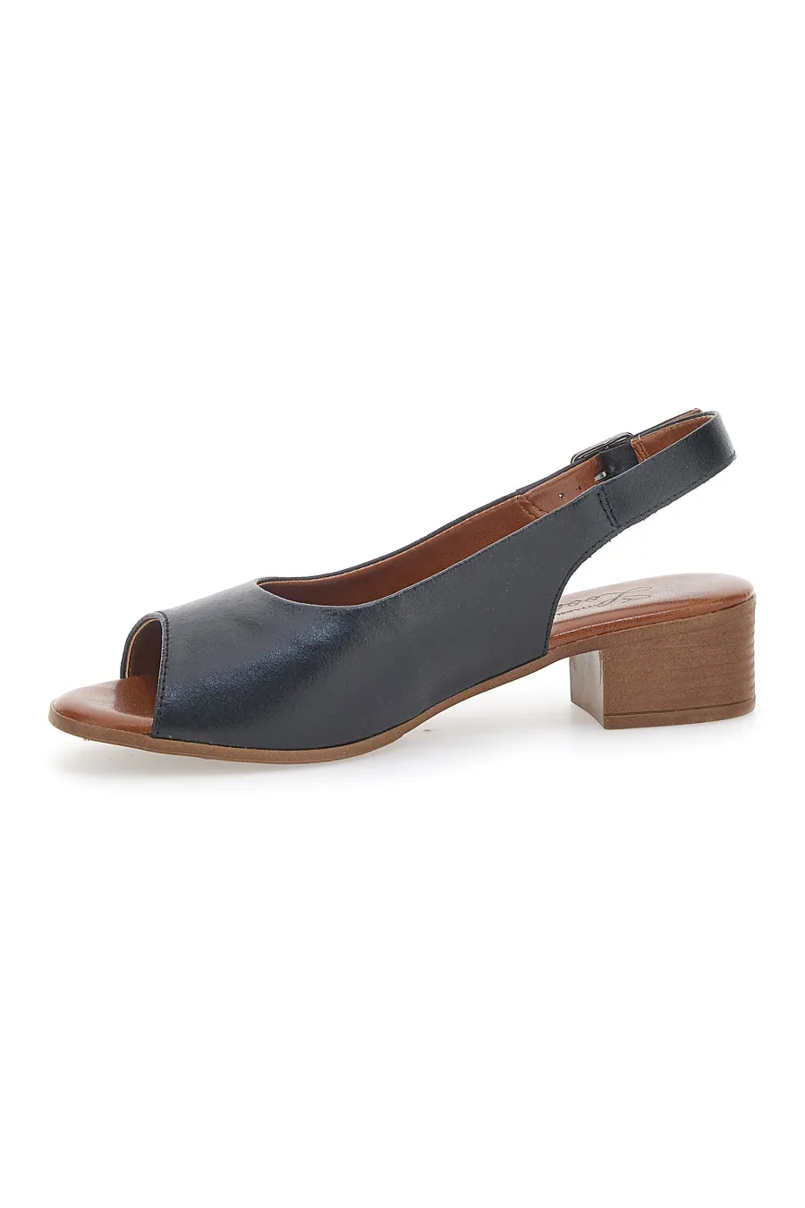 Sandali Flat Neri In Vera Pelle Con Tacco 4 Cm Pittarello Look 243065