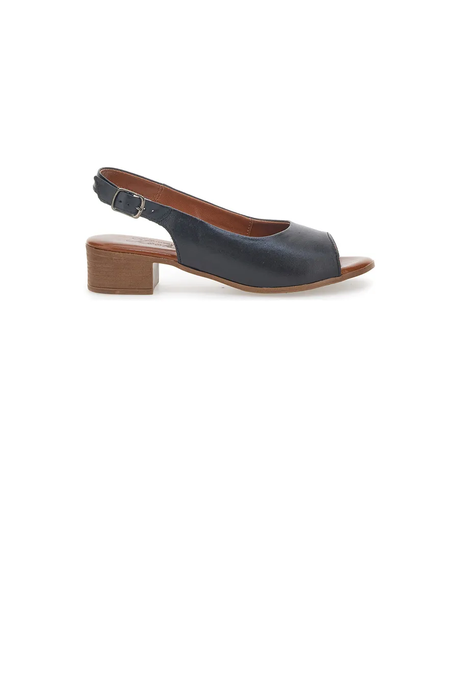 Sandali Flat Neri In Vera Pelle Con Tacco 4 Cm Pittarello Look 243065
