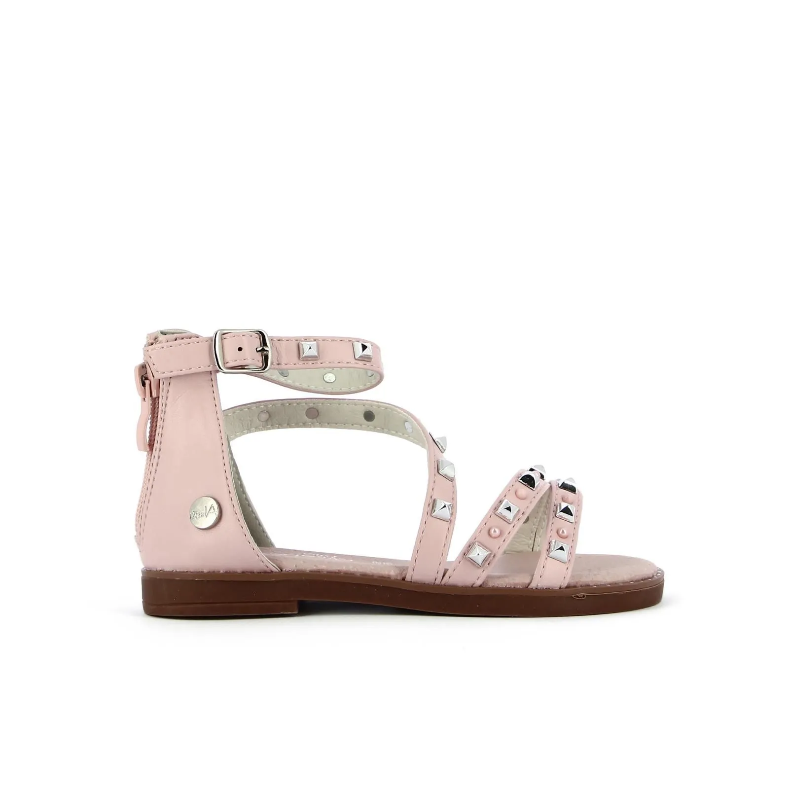 Sandali rosa con borchie