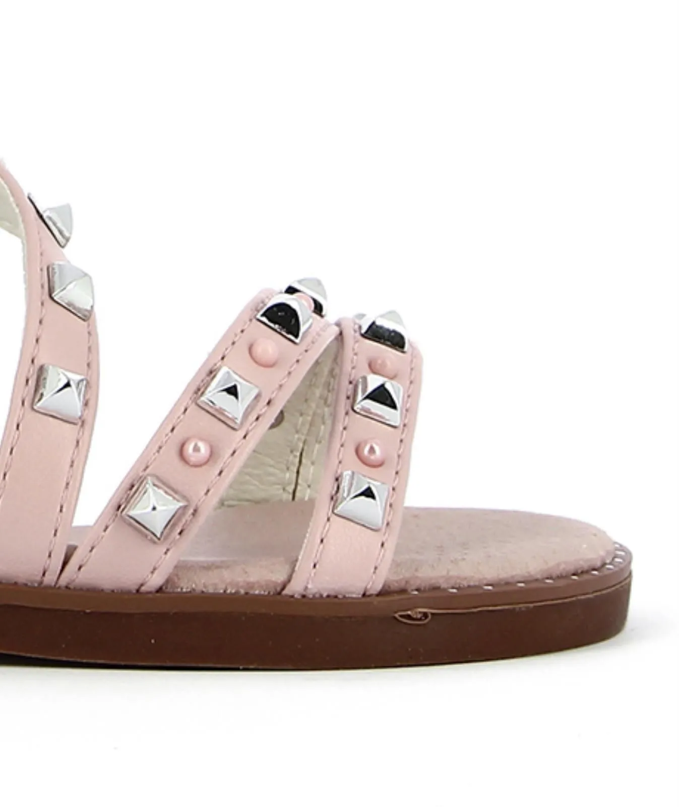 Sandali rosa con borchie