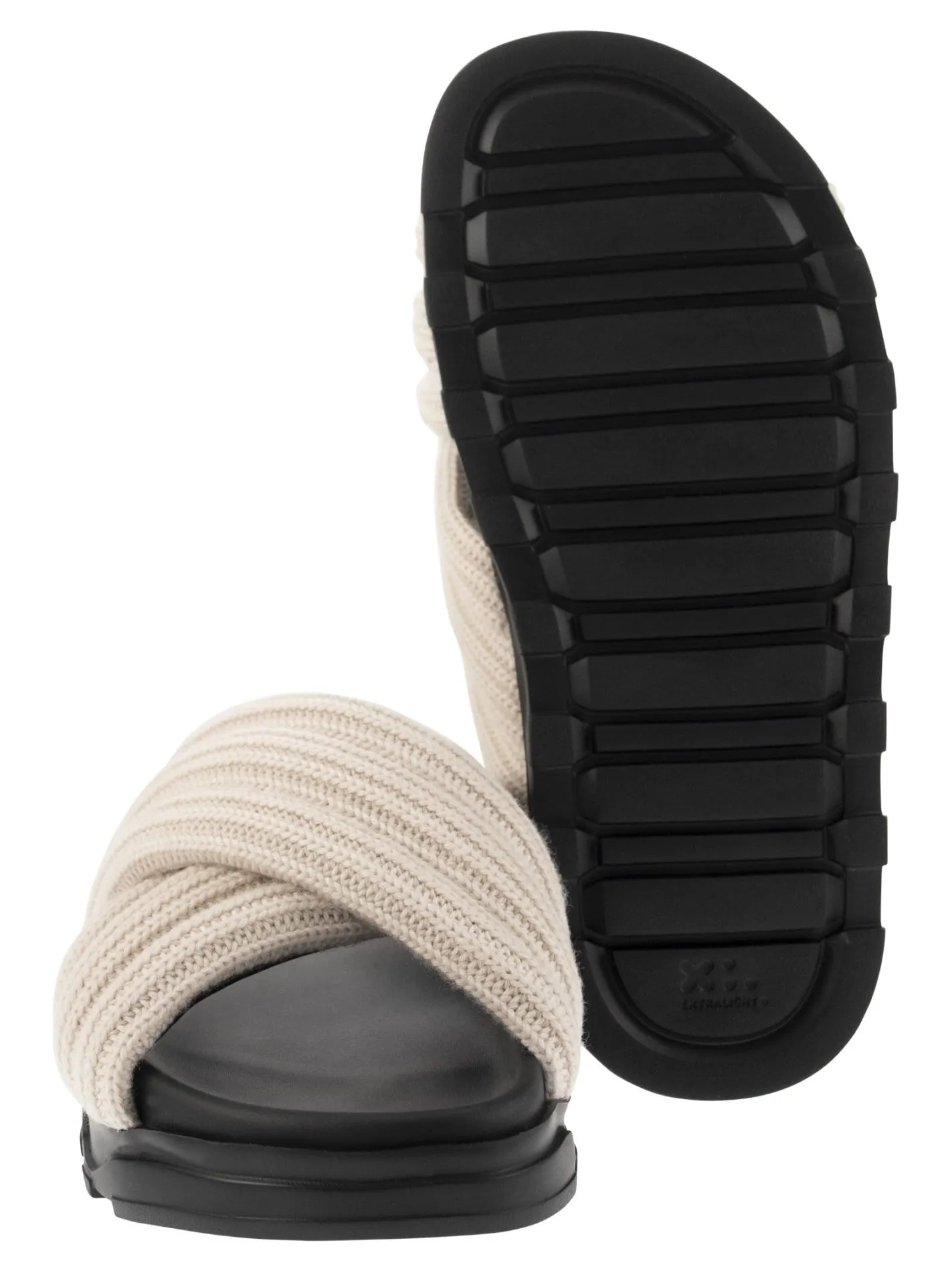 Sandalo con bande in lana merino