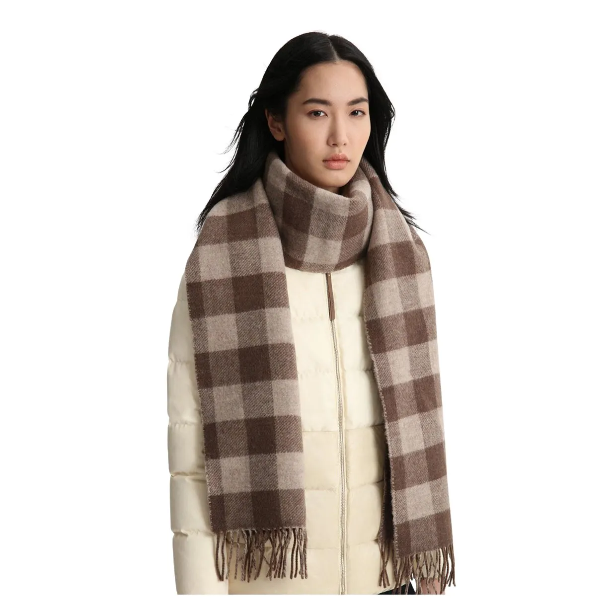 Sciarpa Woolrich Buffalo Check Marrone / Beige