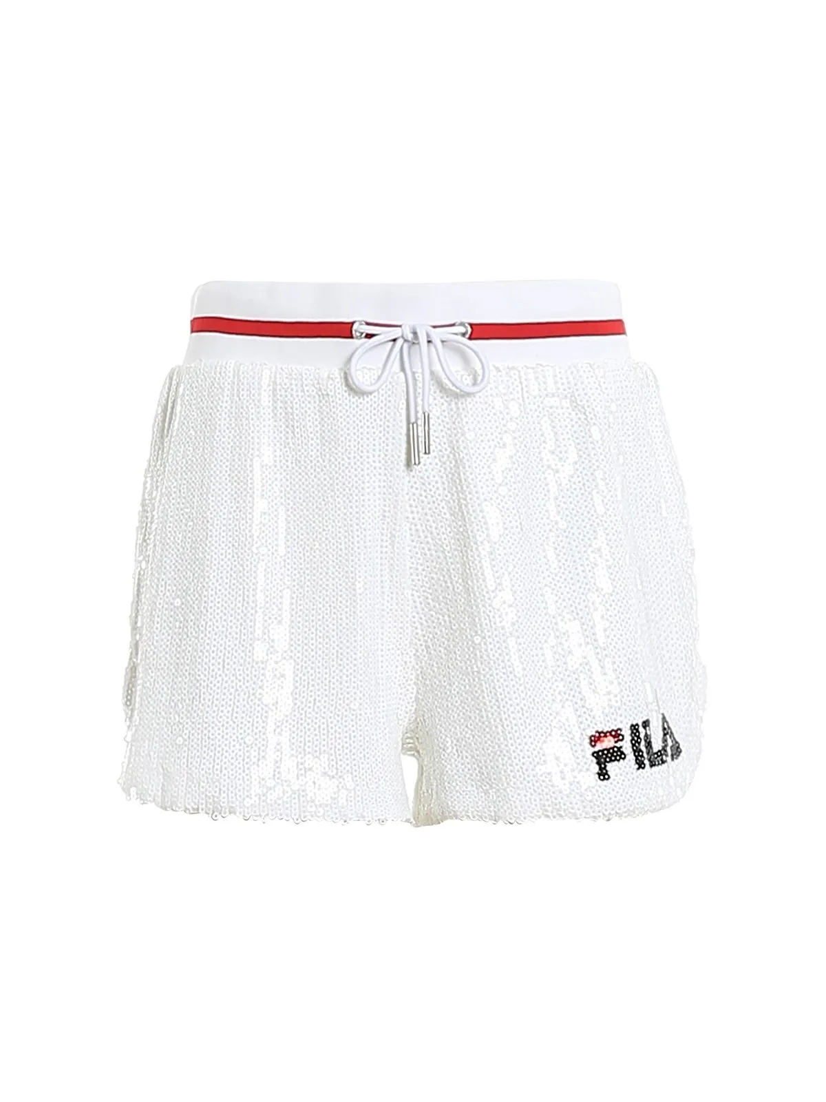 SHORT BIANCO "KIKU" IN FULL PAILLETTES