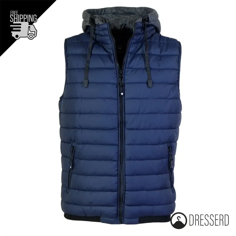 Smanicato Uomo Dresserd con Cappuccio in Felpa Smontabile Smanicati Invernali