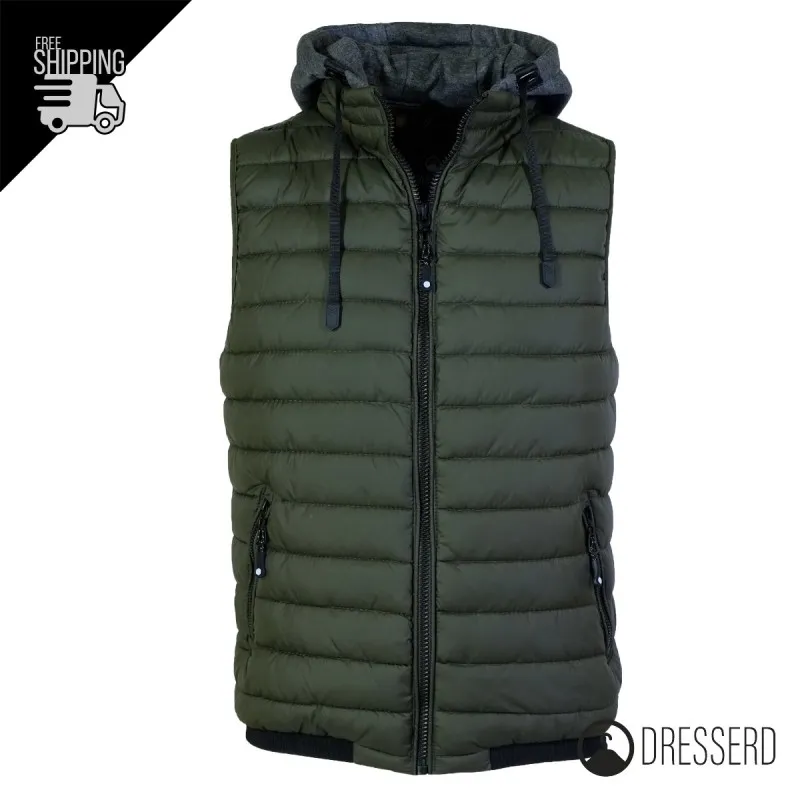 Smanicato Uomo Dresserd con Cappuccio in Felpa Smontabile Smanicati Invernali