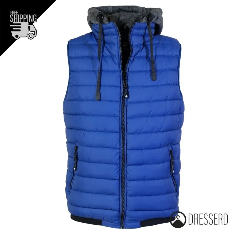 Smanicato Uomo Dresserd con Cappuccio in Felpa Smontabile Smanicati Invernali