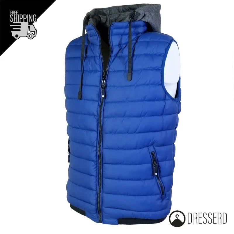 Smanicato Uomo Dresserd con Cappuccio in Felpa Smontabile Smanicati Invernali
