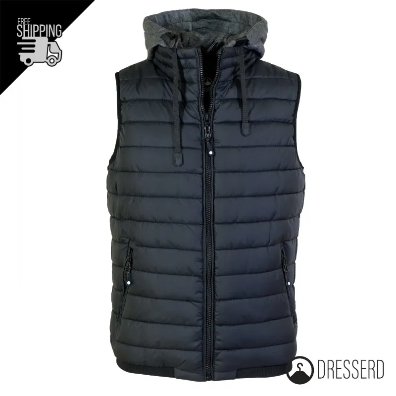 Smanicato Uomo Dresserd con Cappuccio in Felpa Smontabile Smanicati Invernali