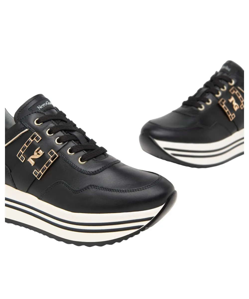Sneaker In Pelle Nero