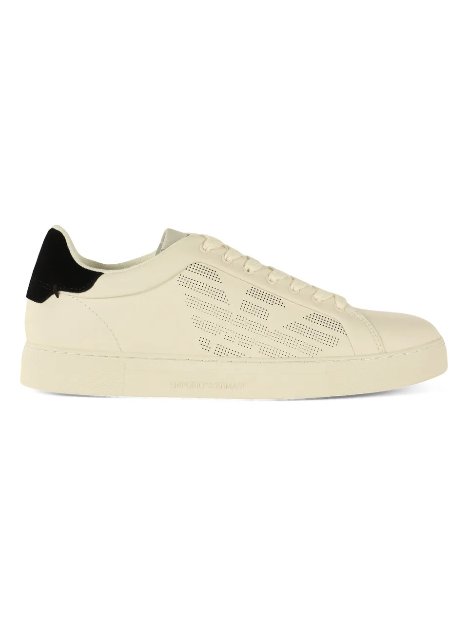 Sneakers in pelle con inserto in velluto