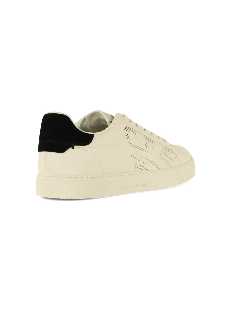 Sneakers in pelle con inserto in velluto