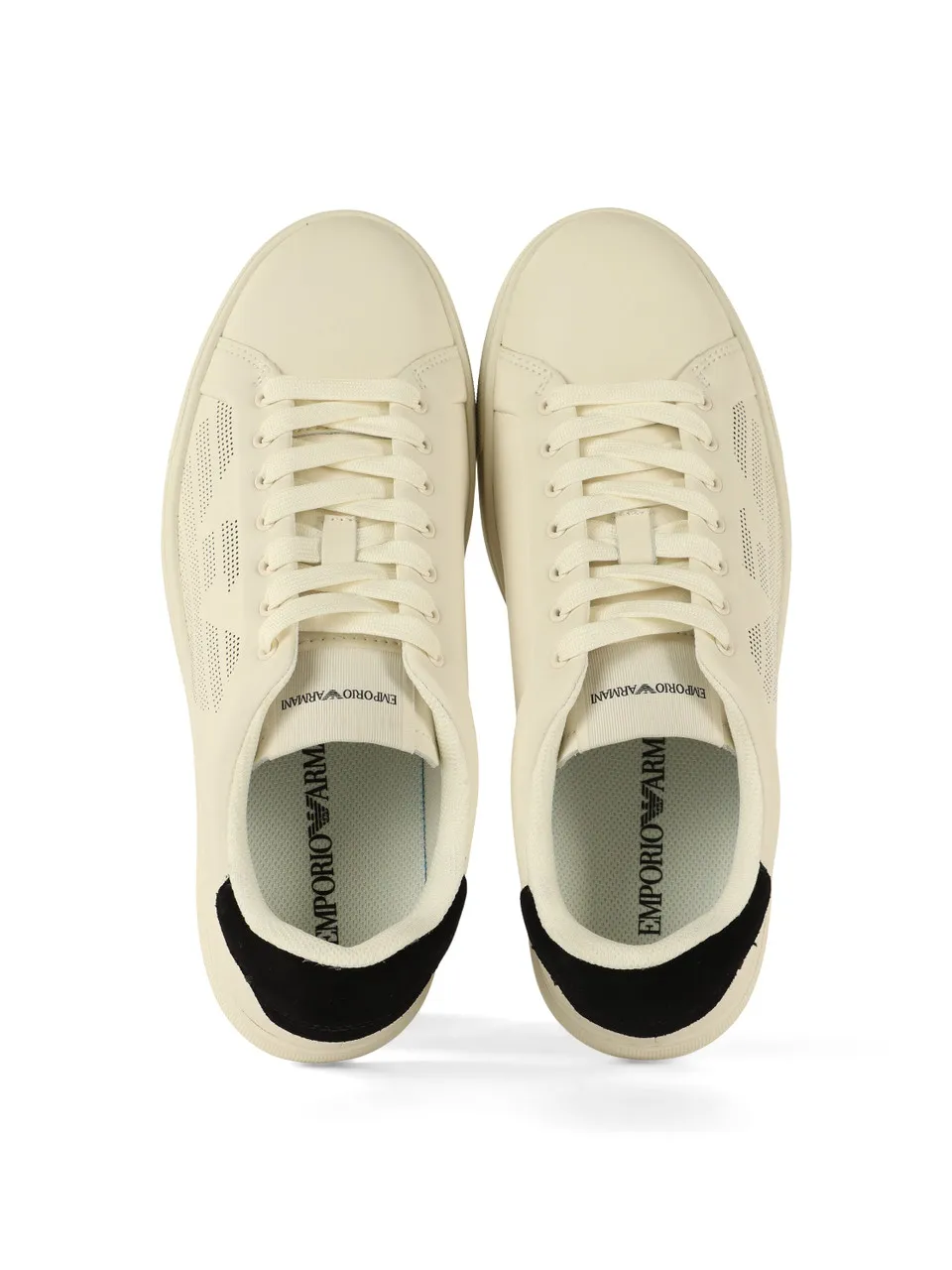 Sneakers in pelle con inserto in velluto