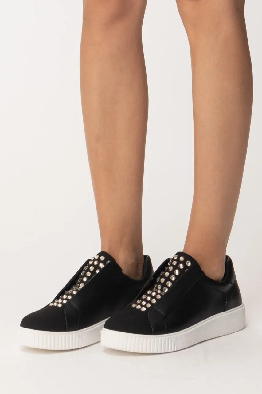 Sneakers scamosciate con borchie BIC NERO/ANTRACITE