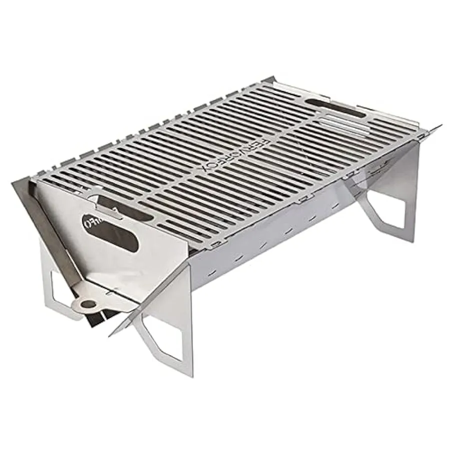 Stainless Steel Wood Stove – Barbecue pieghevole pieghevole per campeggio, trekking, picnic e barbecue (S) 207955324