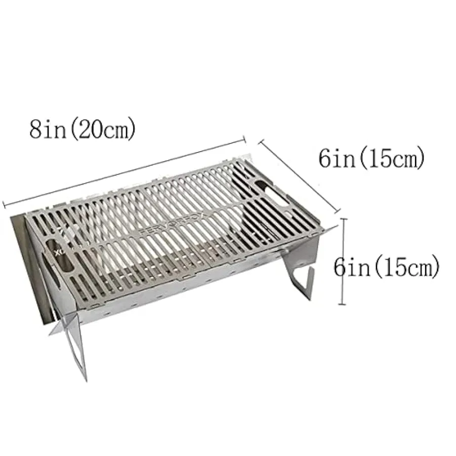 Stainless Steel Wood Stove – Barbecue pieghevole pieghevole per campeggio, trekking, picnic e barbecue (S) 207955324