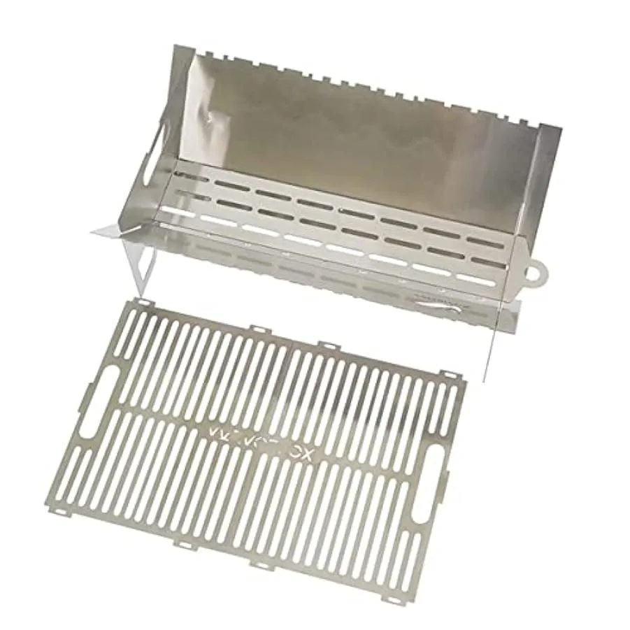 Stainless Steel Wood Stove – Barbecue pieghevole pieghevole per campeggio, trekking, picnic e barbecue (S) 207955324